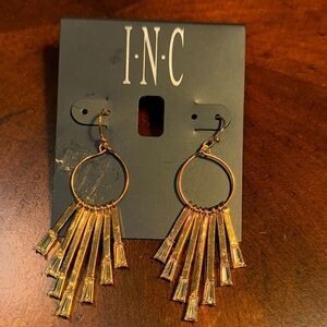 INC International Concepts Gold Geometric Fringe Earrings